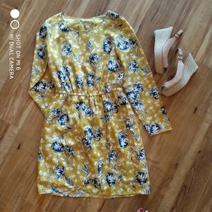 J. Crew Factory Yellow Floral Dress